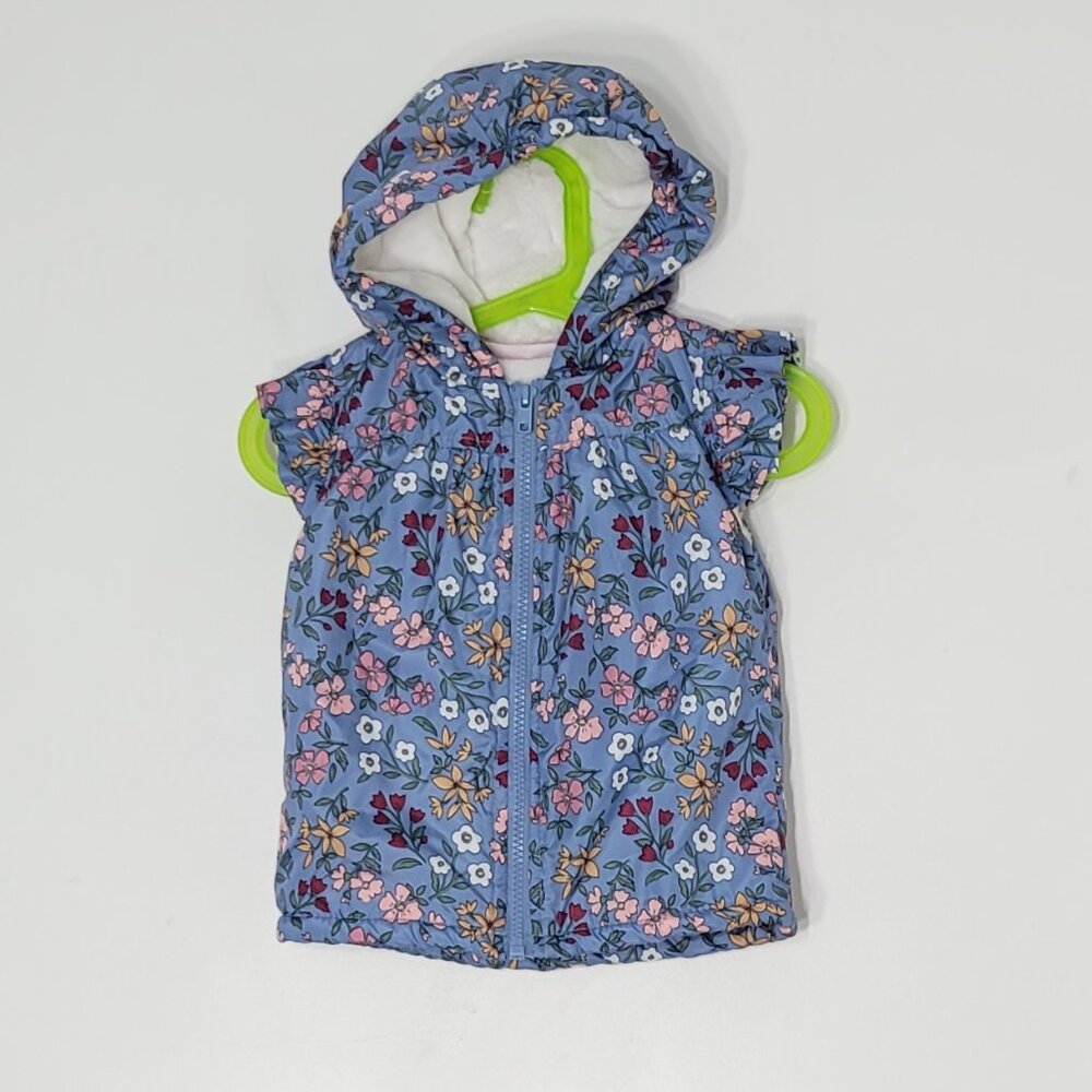 Penelope Mack Kid's Multicolor Floral Short Sleeve Zip-Up Hooded Jacket Size 24M